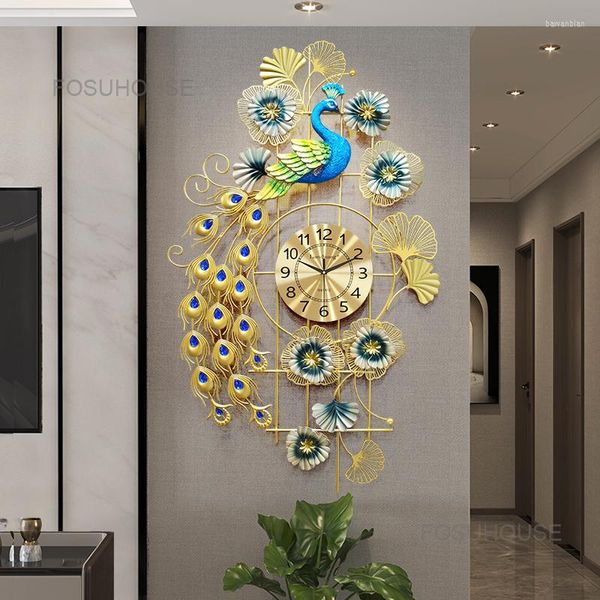 Wanduhren Moderne Pfau Wohnzimmer Dekoration Uhr Uhr Haushalt Mode Individuelle Kreativität Wohnkultur U