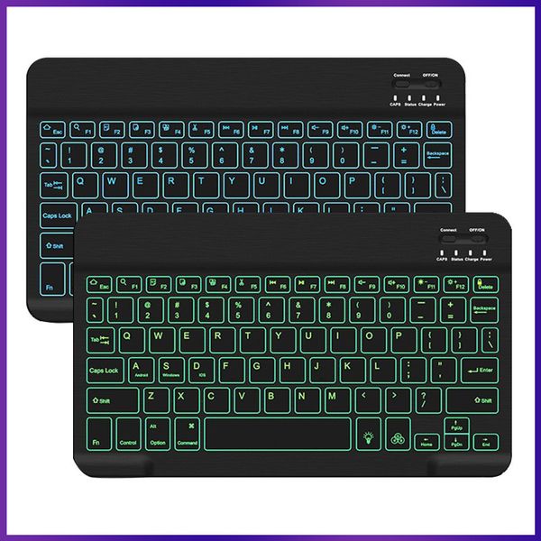 RGB BT Tastatur und Maus Wiederaufladbare kabellose Tastatur Maus Tastatur mit Hintergrundbeleuchtung für iPad Tablet Laptop