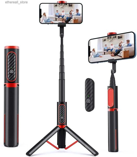 Selfie Monopods Selfie Stick Tripé Phone Stand Holder Bluetooth com Tripé Extensível Dobrável Monopé para Iphone 11 X para Q231110