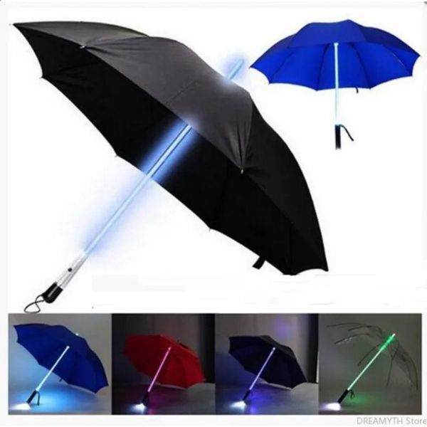 Guarda-chuvas 10 pçs/lote Cool Blade Runner Sabre de Luz LED Flash Light Guarda-chuva rosa guarda-chuva garrafa guarda-chuva Lanterna Night Walkers 231109