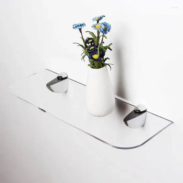 Placas decorativas Premium Clear Acrílico Display Stand Perfurado Wall Mounted Flower Vaso Livro