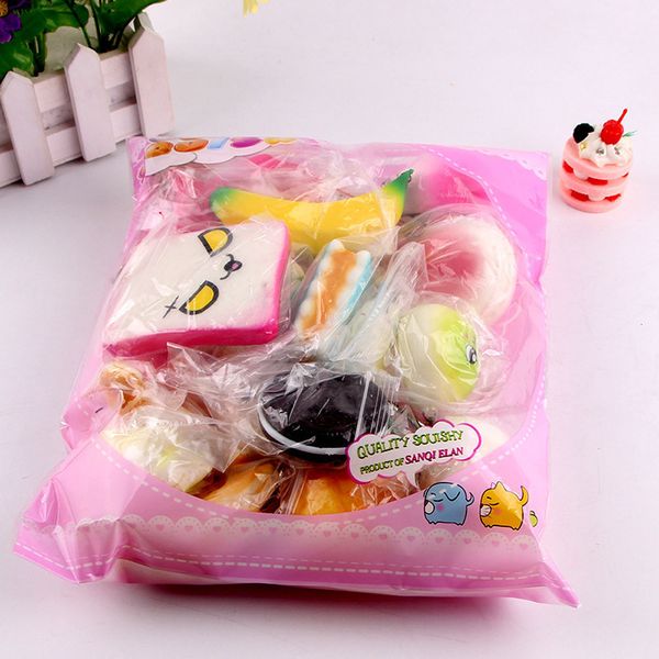 Outros brinquedos outros suprimentos de festa festiva 10pcs shishies brinquedo mini pão macio s key bolo bolo torrada mole kawaii s pack aleatória 230408