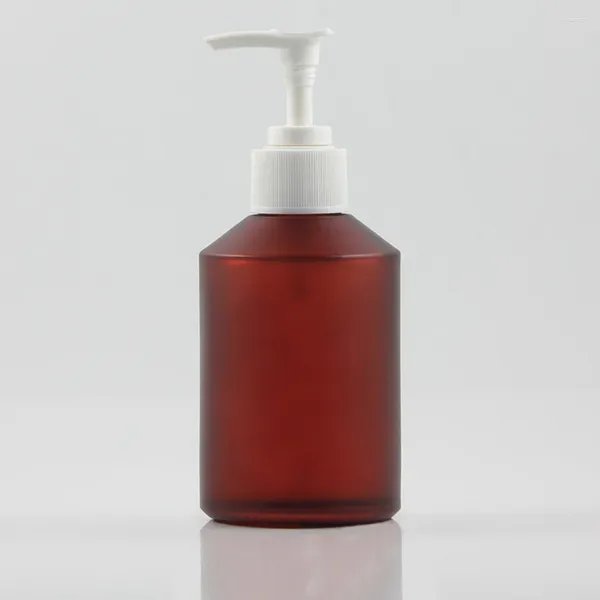 Garrafas de armazenamento 30pcs vazio 200 ml redondo rosa vermelho recipiente de loção de vidro com bomba branca ou preta 200ml frasco de spray cosmético