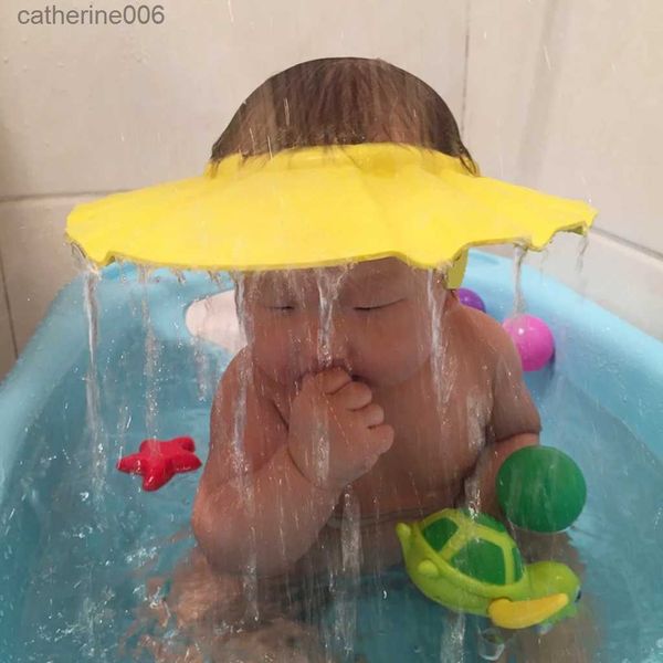 Duş Kapakları Ayarlanabilir Hafif Bebek Banyo Kapağı Eva Plastik Su Geçirmez Duş Kapakları Şapka Çocuklar Toddler Şampuan Banyo Accessoriesl231110