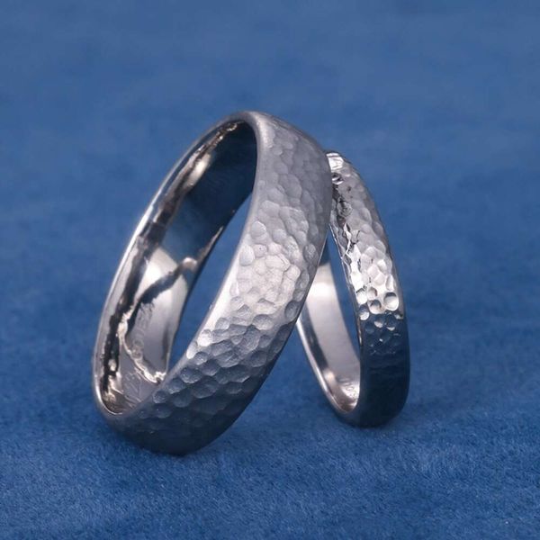 Anel de casal de casamento em ouro sólido 10K 14K personalizado de fábrica S Sterling Sier para homens e mulheres