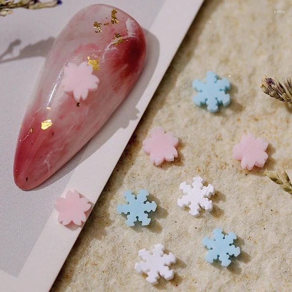 Decorazioni per nail art 1000 pz/pacco 3D acrilico fiocco di neve charms accessori per la neve parti per l'inverno natale unghie decorazione forniture materiale