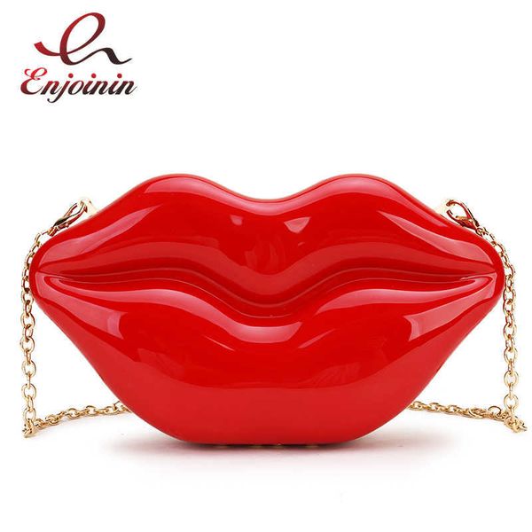 Sacos de compras, lábios vermelhos sexy design feminino festeira bolsa de noite bolsas de cadeia feminina e bolsas de bolsa
