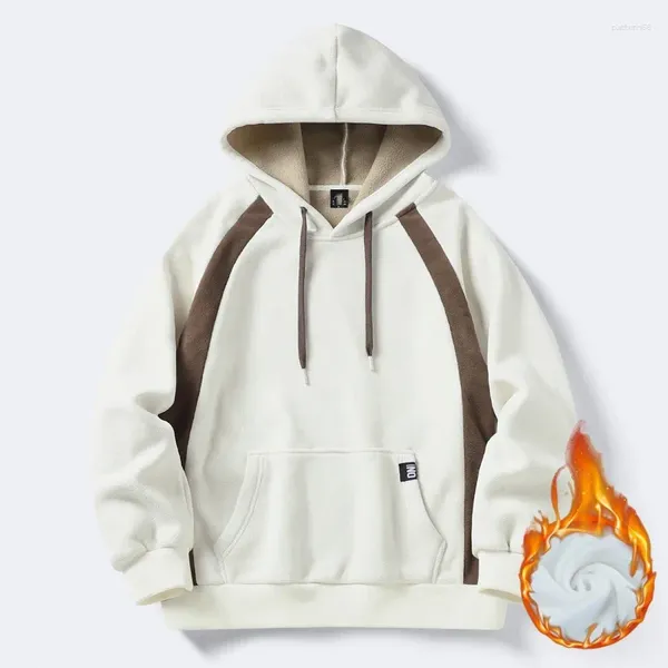 Erkek Ceketler Erkekler ve Kadınlar Evrensel Sıcak Polar Kapşonlu Fermuar Paltosu Kış Uzun Kollu Top Hoodie