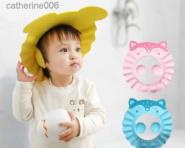 Cuffie per la doccia Cappello per il lavaggio dei capelli regolabile Baby Shower Cuffia morbida per bambini Protezione per le orecchie Sicuro per bambini Bagno doccia Proteggi copricapoL231110