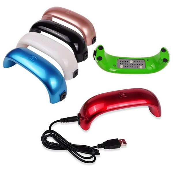 Usb 9w 3 led uv secador de unhas cura mini lâmpada máquina gel unha polonês poderosa luz unhas ferramentas faciais para venda