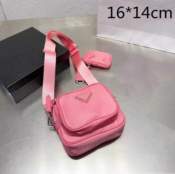 Bolsas de grife de náilon bolsa tiracolo para câmera bolsa de ombro cruz de luxo bolsa de ombro triângulo lantejoulas carteira pequena bolsa de moedas pochete homem mulher moda bolsas de 2 peças