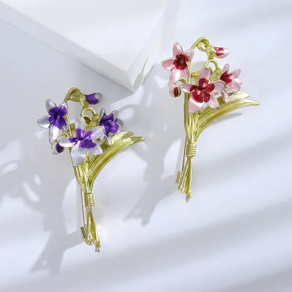 Broschen Mode Hübsche Blume Pin Persönlichkeit Orchidee Brosche Für Frauen Pflanze Kleidung Anzug Mantel Zubehör Hochzeit Party Bouquet Schmuck