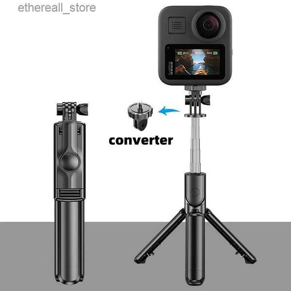 Моноподы для селфи Беспроводная Bluetooth-палка для селфи Мини-портативный штатив с подставкой для съемки с дистанционным затвором Для всех смартфонов Спортивная камера Q231110