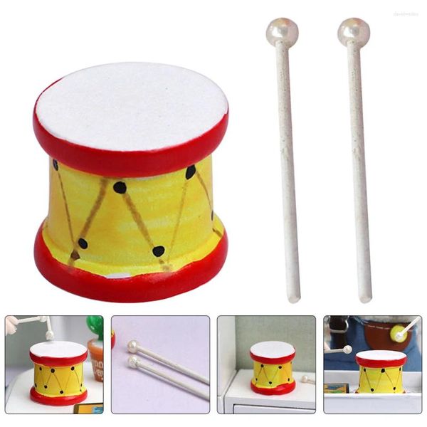 Bahçe Dekorasyonları Dollhouse Aksesuarları Mini Drum Model Dekor Kids Seti Mikro Baget Mobilya Oyuncak Minyatür İmitasyon Tiny