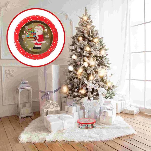 Garrafas de armazenamento Caixa de lata de biscoito de Natal Caixa de embalagem festiva Doces de férias