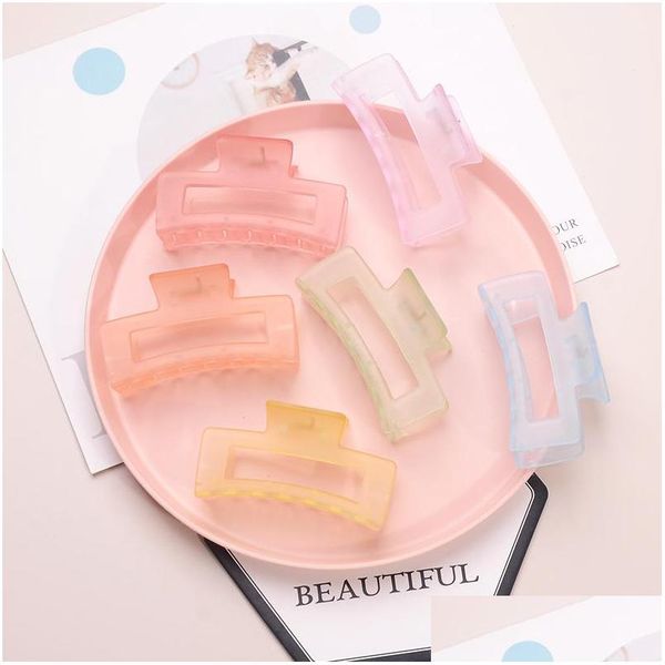 Clip per capelli Accessori di moda Accessori di moda gelatina di gelatina gancella gancella trasparente peli per pellicole per copricapo di plastica ragazza squar dhgarden dhwlp