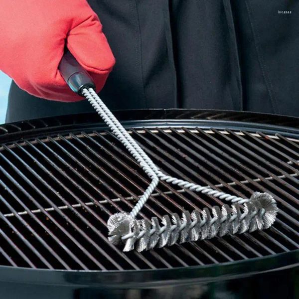 Werkzeuge BBQ Grill Reinigungsbürsten Einfache Edelstahldraht Küchenhelfer Barbecue Hängeloch Design