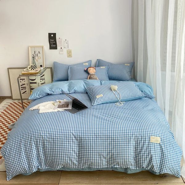 Conjuntos de cama Nordic Duvet Cover 220x240 Quilt Cover 150x200 Duvet Cover Fashion Luxury Bedding Set Soft Plaid Bed Line 231110