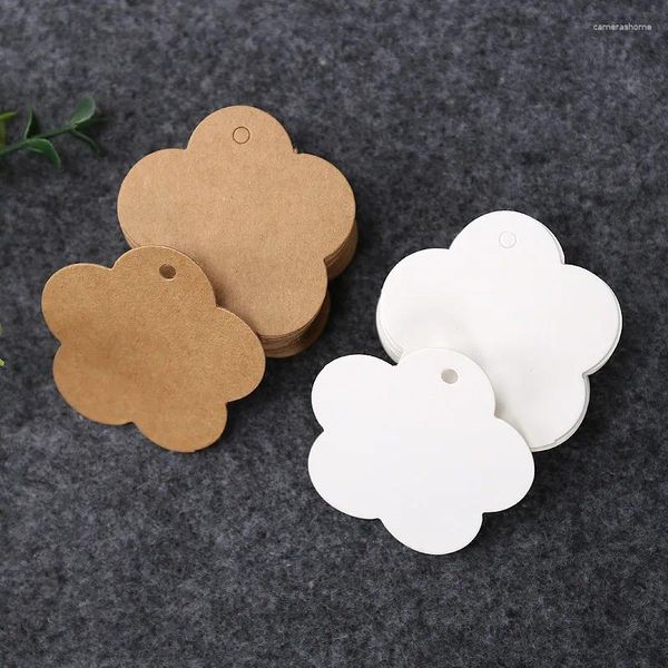 Mücevher Poşetleri 50/100 PCS 5x5cm boş çiçek kağıdı etiketi paketleme dekorasyon hediyesi listeleme kartı fiyat etiketleri etiketler