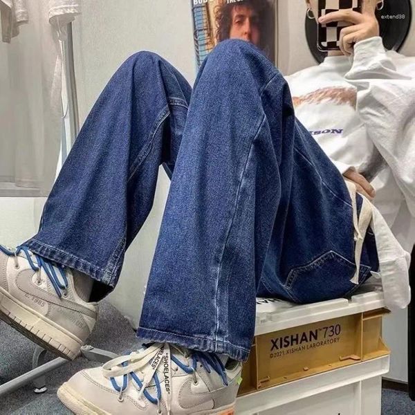 Abbigliamento jeans da uomo Primavera Autunno Pantaloni larghi blu chiaro GRIGIO