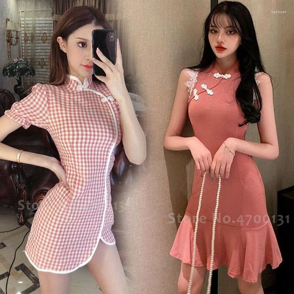 Roupas étnicas mulheres retrô cheongsam qi pao estilo chinês bordado tradicional sexy qipao ano vintage ano de casamento princesa festa de seda vestido de seda