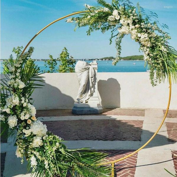 Вечеринка Объединение Круг свадебная сад арка фоновая баллон с металлическим круглое фон для годовщины дня рождения декор