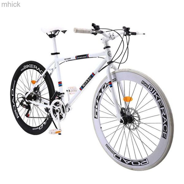 Pedali per bici Bici da autostrada Pneumatici solidi Bicicletta per adulti Velocità variabile Bici sportiva per personalità in acciaio ad alto tenore di carbonio M230410
