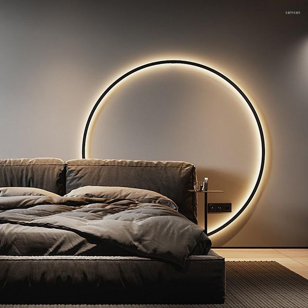 Lampada da parete Modern Decor LED per camera da letto Soggiorno Home Design nordico Anello tondo Apparecchio di illuminazione per interni USB Sconce