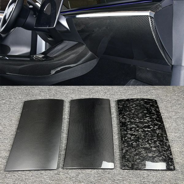 Vera fibra di carbonio per la Tesla Model 3 Y 2017-2023 Interni lato passeggero Console vano portaoggetti Pannello di rivestimento Accessori