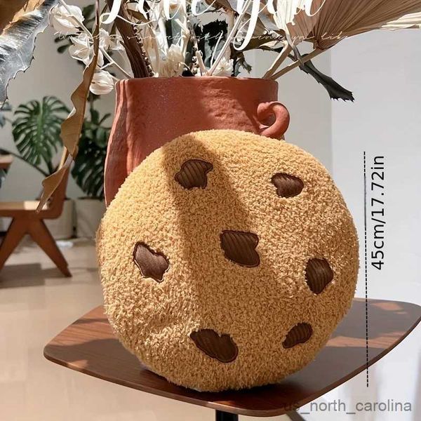 Animali di peluche ripieni Biscotti creativi Cuscini Forma rotonda Biscotti al cioccolato Peluche ripieni Cibo realistico Snack Cuscino del sedile Puntelli Regali R231110