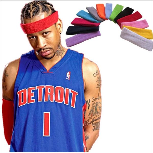 Sweatband 1 peça qualidade algodão esportes unisex suor bandana correndo basquete yoga faixa de cabelo elástico cabeça esporte segurança 231109