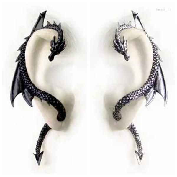 Boucles d'oreilles créoles 1PC nordique Punk Dragon serpent style enroulement flexion goujon pour femmes hommes oreille