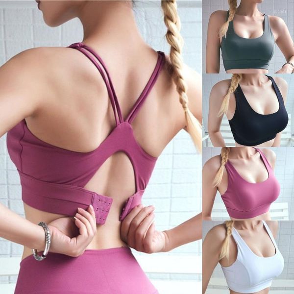 Kadın Tankları Seksi Fitness Sports Lingerie Sarılmış Göğüs Askı Arka Korse Kadın Tank Mahsul Üstler dikişsiz yelek