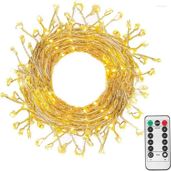 Strings 12m 400 LED Peri Kümesi Firecracker Işıkları Çelenk USB, uzaktan su geçirmez küçük asma ışığı ile düğün partisi dekoru için