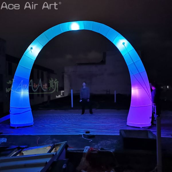 2,5m de largura Arco decorativo inflável LED LED LUZES DE FESTA DE FESTA COM 2 CHASSIS PARA O STAPE ou NOUTCLUB