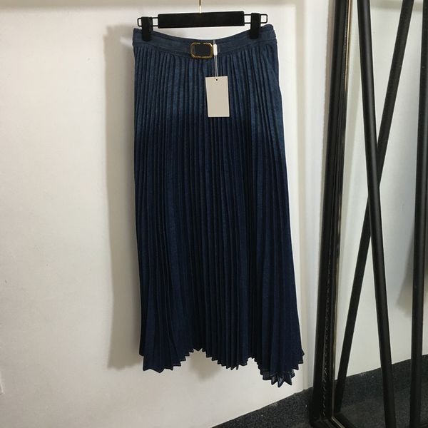 Abito in denim sfumato Gonne eleganti da donna Lettere di personalità Ornamento Abito lungo Abiti casual blu scuro per esterni Abbigliamento