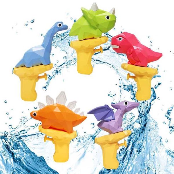 Decorazione del partito Giocattoli per bambini Piccolo dinosauro Pistola ad acqua Tiktok Net Pistola ad acqua luminosa rossa Tipo di stampa Mini pistola ad acqua per cartoni animati Giocattolo ad acqua Bomboniere per bambini