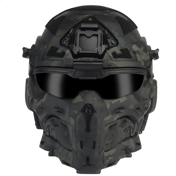 Caschi da sci W Ronin Assault Casco tattico e maschera Design modulare Cuffie integrate Ventilatore antiappannamento Attrezzatura da caccia softair 231109