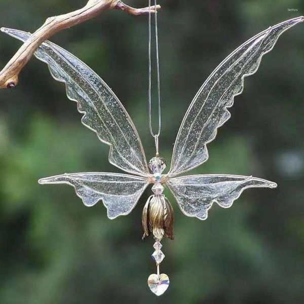 Decorações de jardim durável casa pingente leve criativo epóxi fada borboleta anjo vento-sino pára-brisa do carro sem deformação