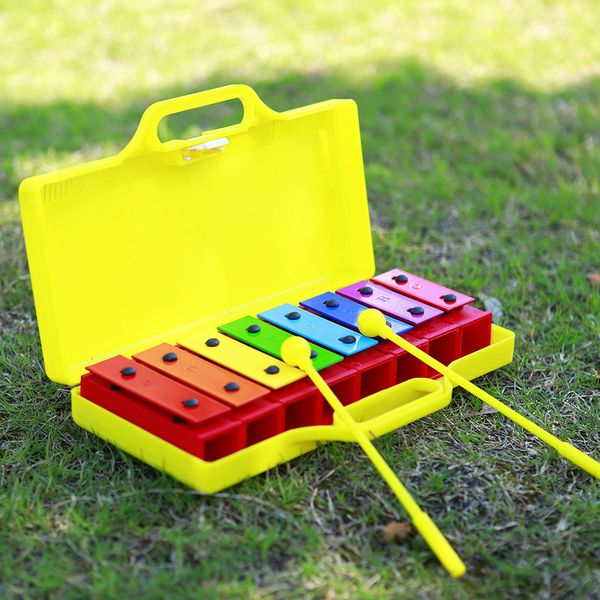 8 hinweis Xylophon Hand Glocke Bunte Percussion Baby Pädagogisches Spielzeug Kinder Musical Weihnachtsgeschenk Kinder Musikinstrument Spielzeug