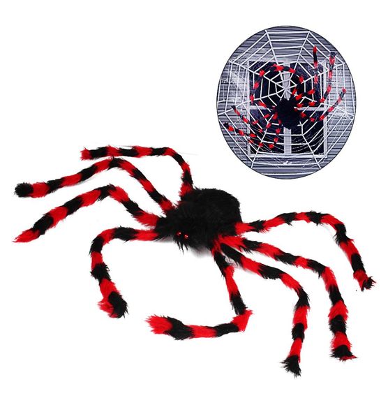 49-дюймовый черный большой паук для Хэллоуина, украшения для дома и улицы, декор для двора, страшный плюшевый паук, реквизит 9176983