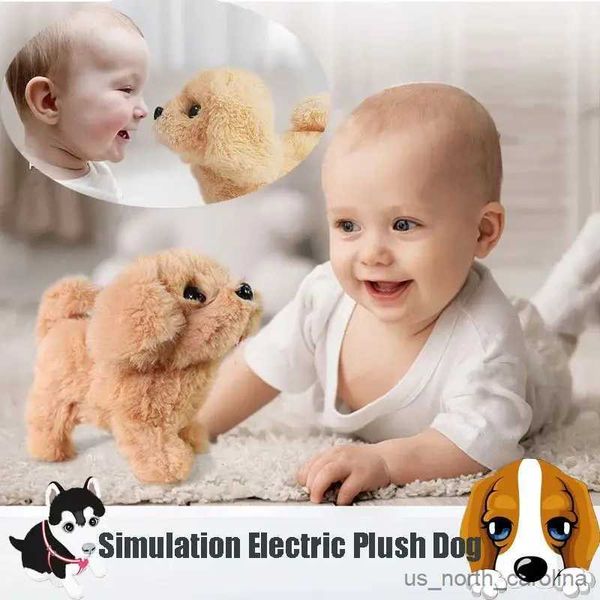 Animali di peluche ripieni Cane giocattolo per bambini che cammina la coda scodinzolando Peluche Animali elettronici interattivi Cuccioli Giocattoli per ragazze Ragazzi Regalo di Natale