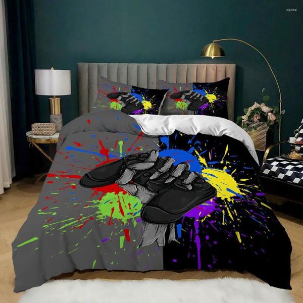 Conjuntos de roupas de cama Hanking de capa de edredom para menino crianças adolescentes tamanhos de tampa de tampa de tampa de tampa de tampa de tampa de tampa com travesseiros com travesseiros