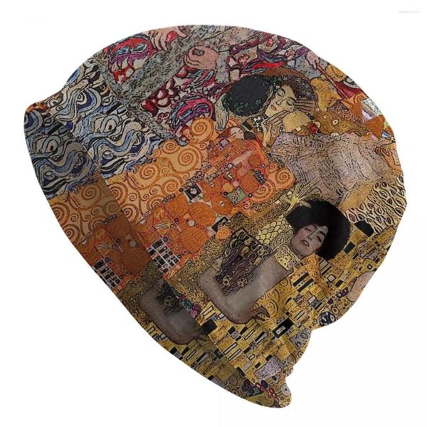 Berets Gustav Klimt Caps Familie Die drei Altersgruppen der Frauen Vintage Männer Skullies Beanies Hut Frühling Kopf Wrap Motorhaube Strickmützen