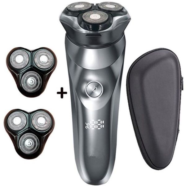 Rasoir électrique pour hommes Rasoir Barbe intelligente Rasage Tondeuse à barbe Machine Hommes IPX7 Écran LCD étanche Portable Lavage du corps entier AB Ioww