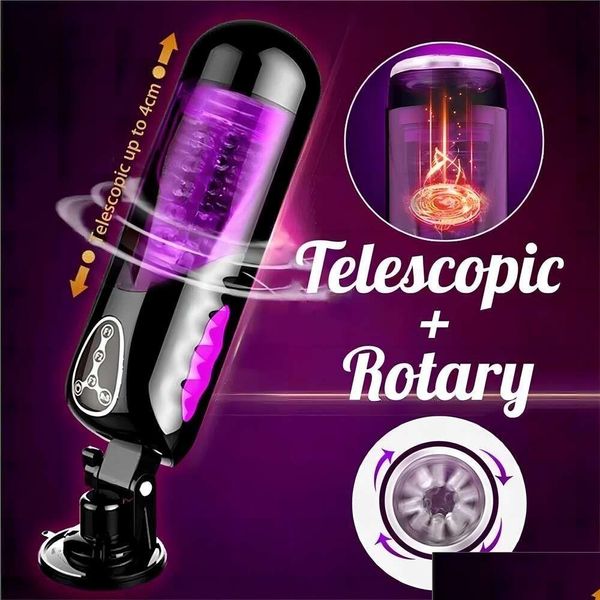 Andere Massageartikel Masturbator Rotation Teleskop Männlich Elektrokolben Heizung Matic Vibrator 10 Art Smart Voice Masturbatoren Spielzeug F Dhsux