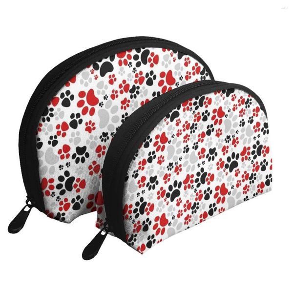 Marsupi Cute Dog 2 pezzi Borsa per trucco cosmetico da viaggio Set di pochette portatile Borsa da donna con cerniera Custodia per articoli da toeletta