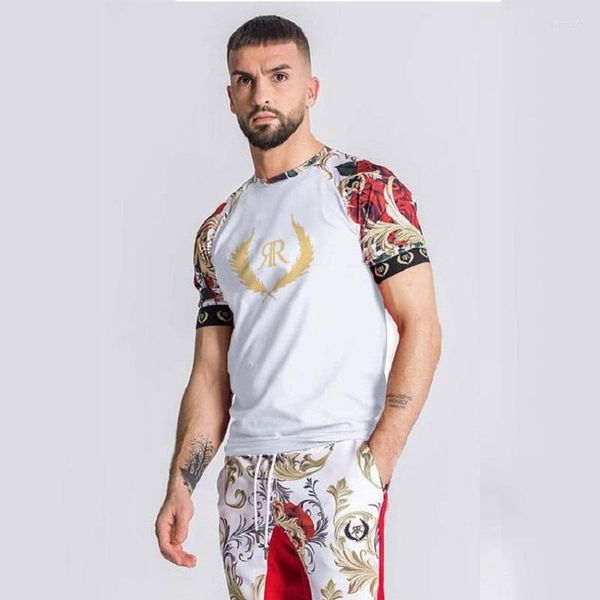 T-shirt da uomo Camicia casual da uomo Abbigliamento estivo da uomo T-shirt Hip Hop Streetwear Tee T-shirt da compressione bodybuilding maschile