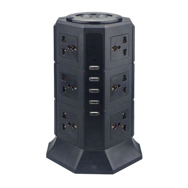 USB-Steckdosenleiste vertikal 8/12 EU/UK/US/AU Elektrostecker Universal-Steckdosen Ladegerät Überspannungsschutz 66ft/2m Verlängerungskabel Oimjj