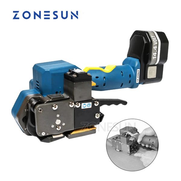 ZONESUN Z323 Strumento di reggiatura elettrico portatile Alimentato a batteria PET / Utensili manuali per saldatura ad attrito in plastica Per cinturino 16-19MMPETPP